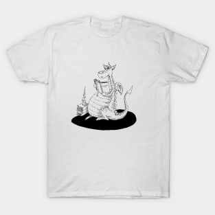 Cute Dragon Reading a Book T-Shirt